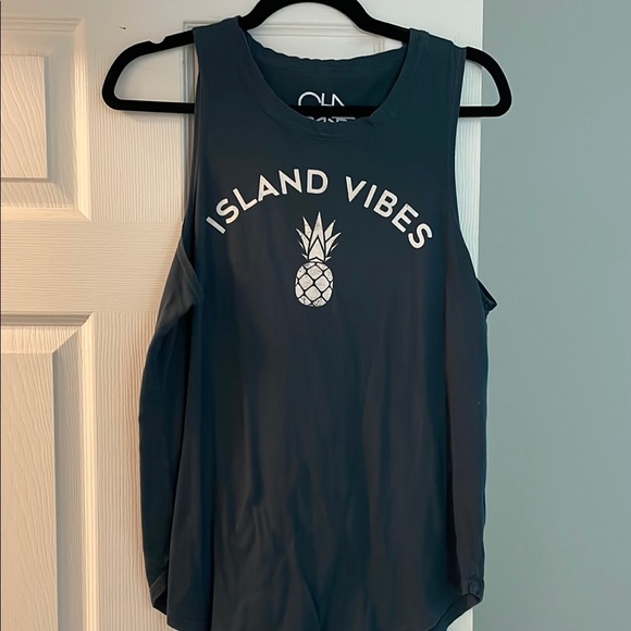 Island Vibes Sleeveless Top - Blue size large - Picture 1 of 2